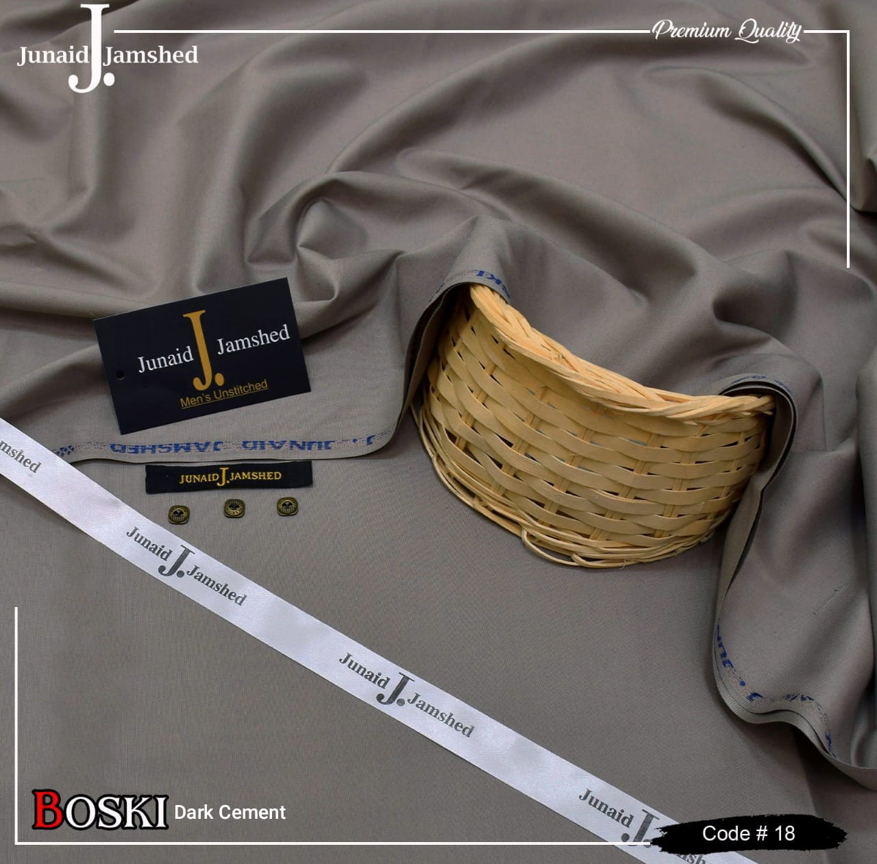 J.Junaid Jamshaid winter wash and Wear premium volume Dark Cement