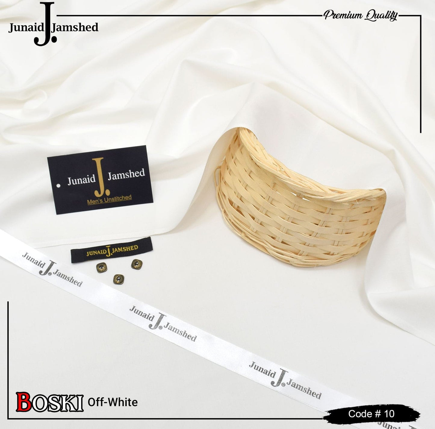 J.Junaid Jamshaid winter wash and Wear premium volume Off white