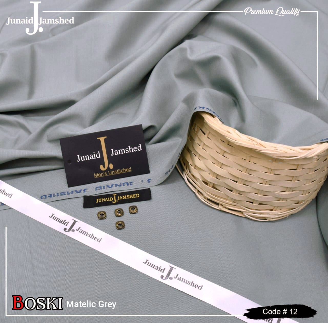 J.Junaid Jamshaid winter wash and Wear premium volume Metallic Gray