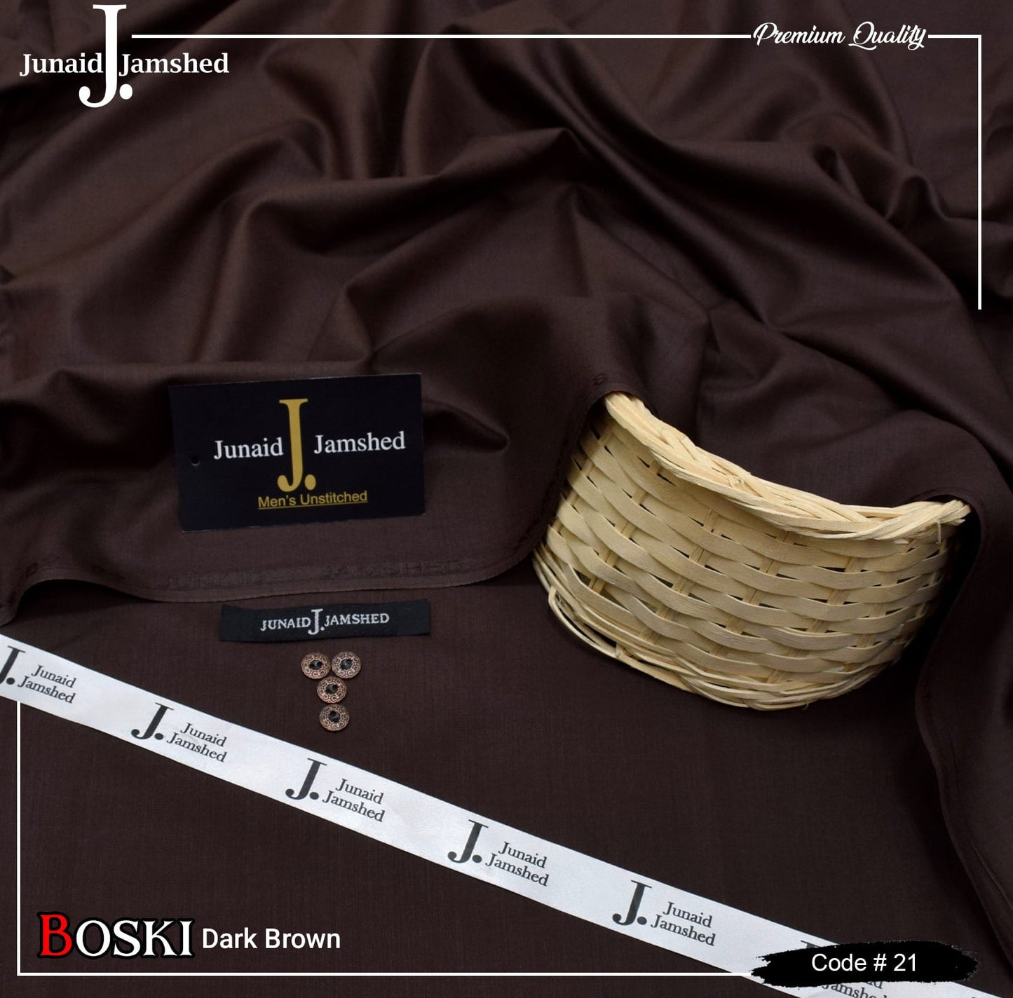 J.Junaid Jamshaid winter wash and Wear premium volume Dark Brown
