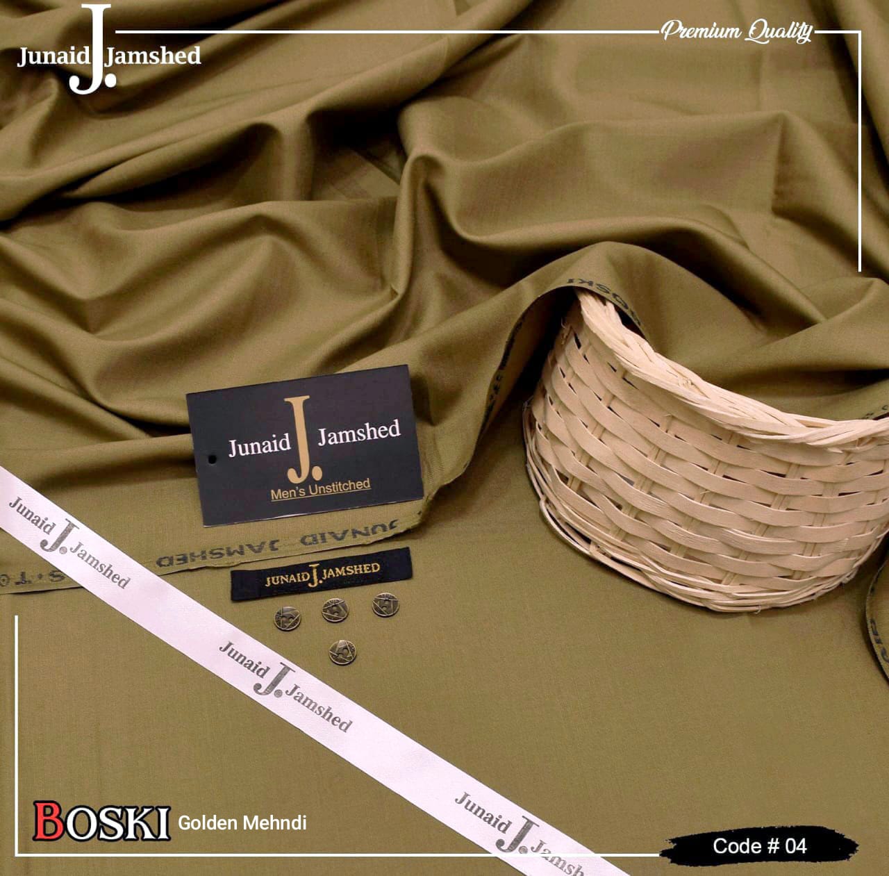 J.Junaid Jamshaid winter wash and Wear premium volume Golden mehndi
