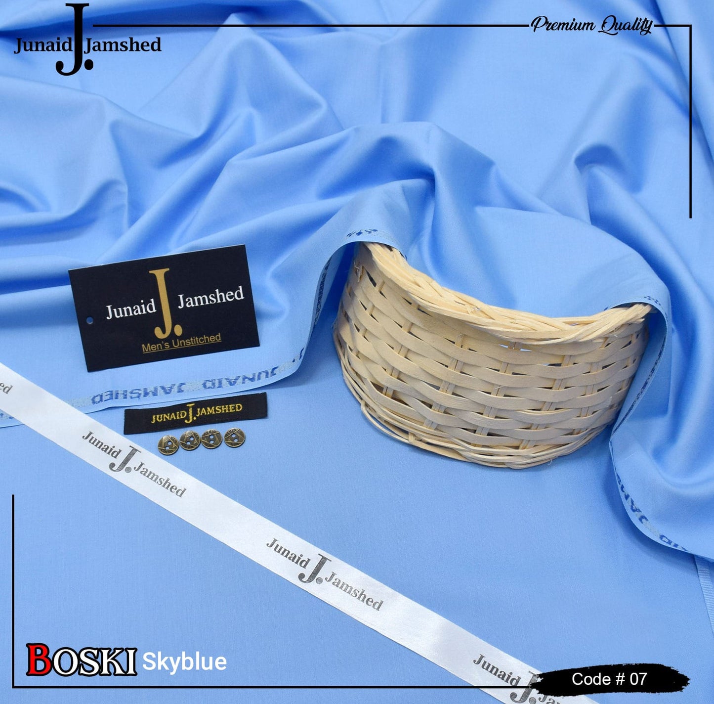 J.Junaid Jamshaid winter wash and Wear premium volume Sky Blue