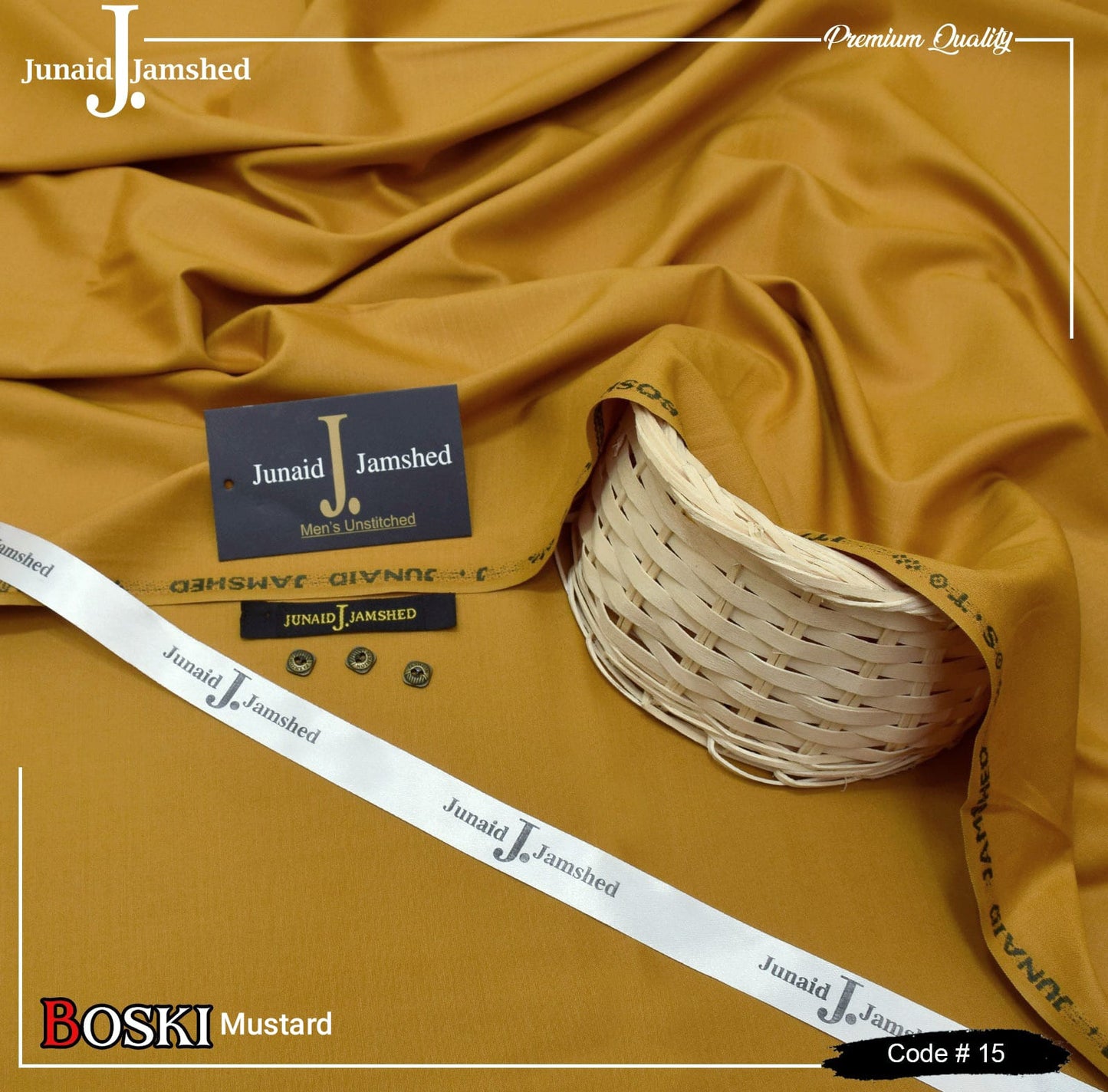J.Junaid Jamshaid winter wash and Wear premium volume Mustard